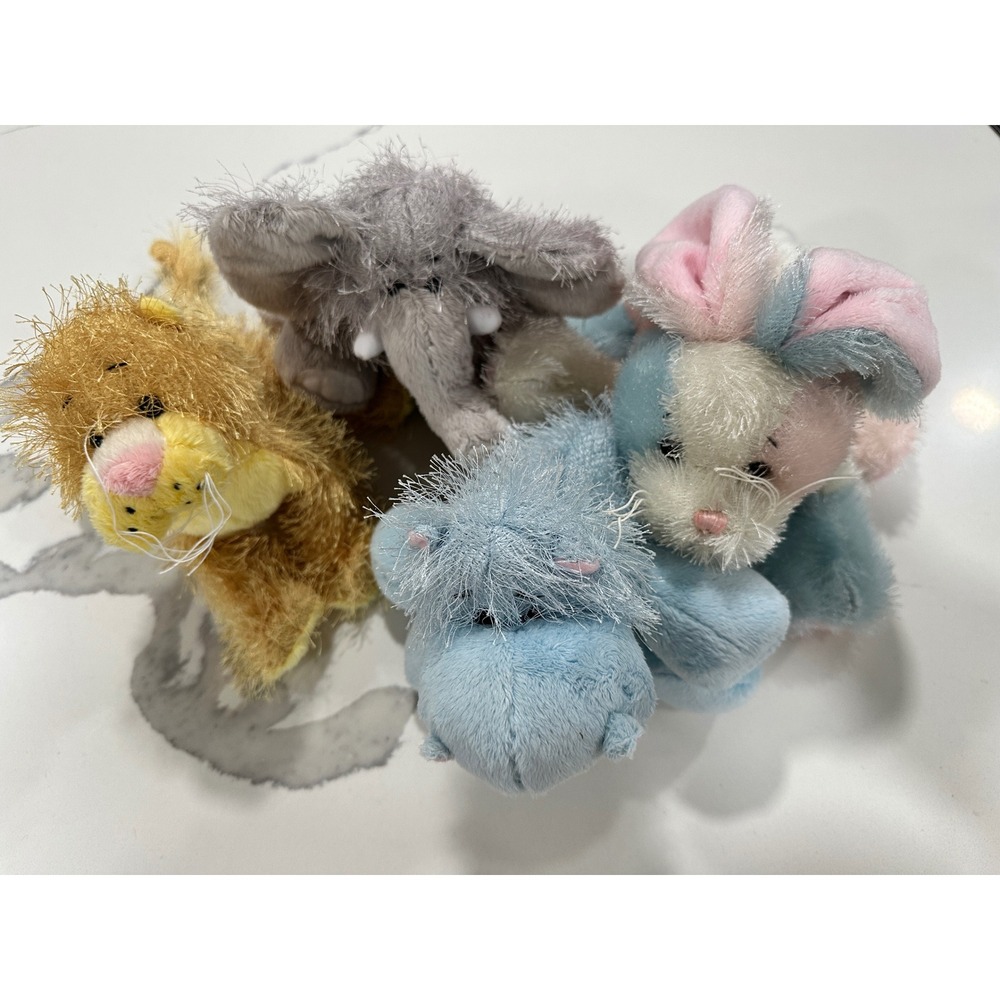 Webkinz Plush Lot of 4 Lion Elephant Hippo Bunny Ganz Stuffed Animals No Codes